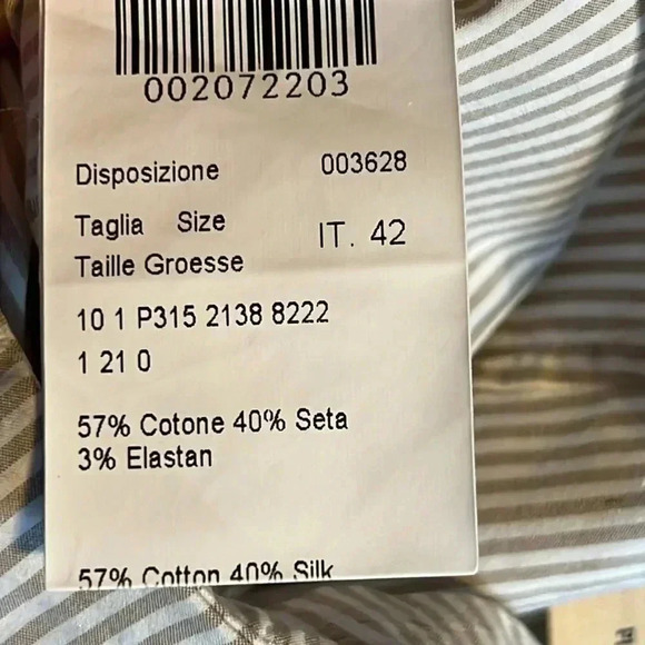 Womens Piazza Sempione Audrey dress pants Cotton Silk Elastic size 42 Made in It - Picture 9 of 10